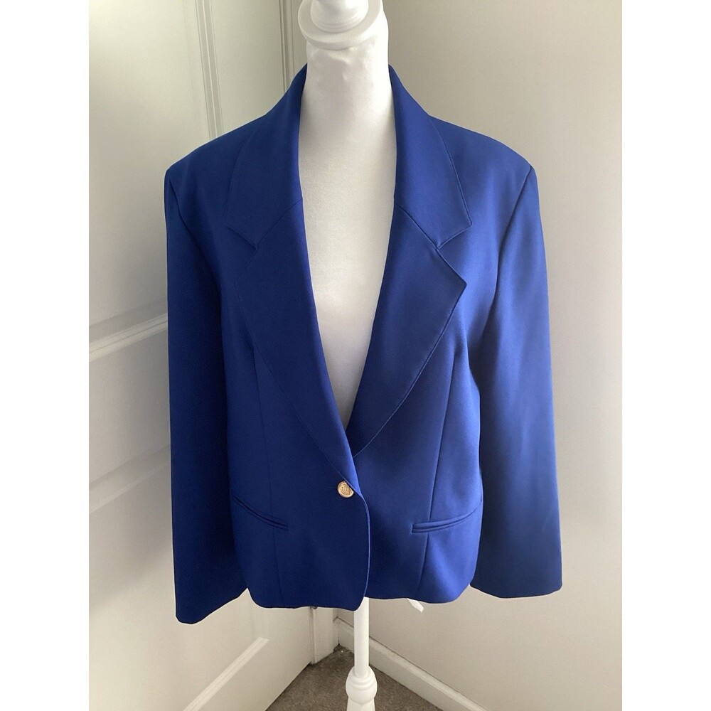 Vintage  Smith & Jones Made USA Women's 1 Button Stretch Blazer Jacket Sz 12
